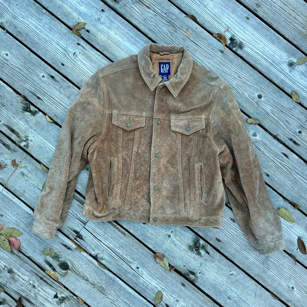 Women’s Vintage GAP Tan Suede Jacket - Size Large